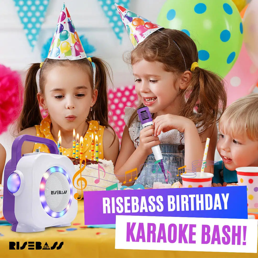 Karaoke Machine for Kids - Bluetooth Speaker with 2 Microphone - Portable Kids Karaoke Machine for Girls and Boys - Birthday Gift for Girls and Boys Ages 2 Years Old and Up.