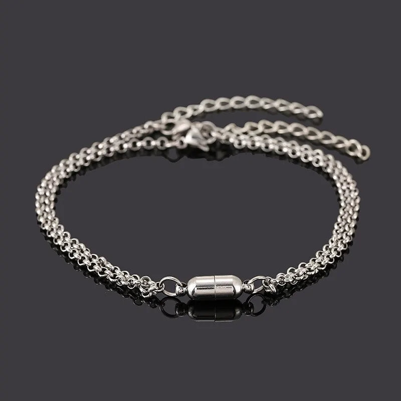 Love Paired Clasp Chain Bracelet