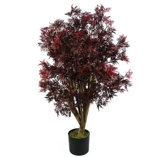 120cm Red Aralia Tree Artificial UV Resistant Outdoor-0