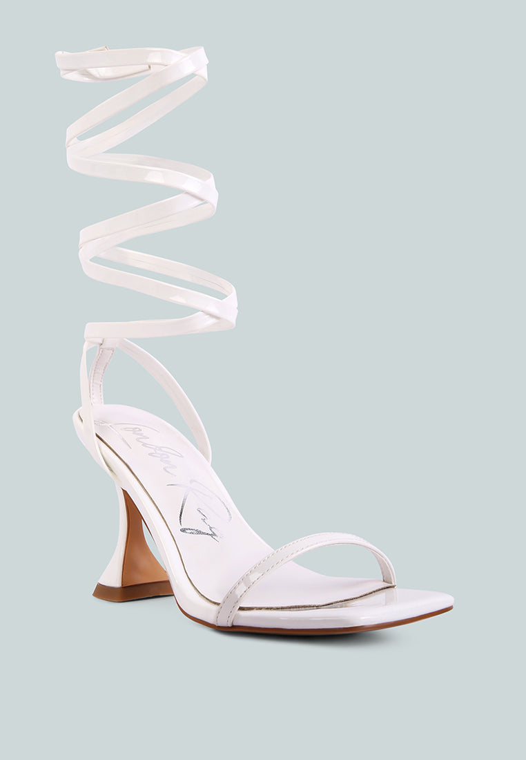 Lewk Strappy Tie Up Spool Heel Sandals-1