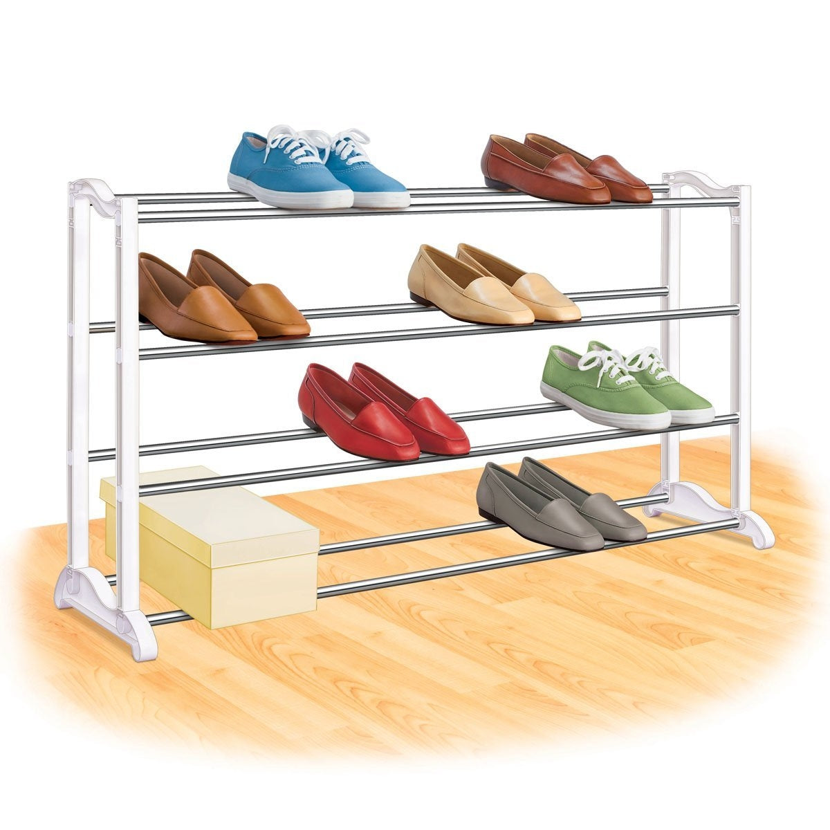 4-Tier Shoe Rack - Holds up to 20 Pair of Shoes-1