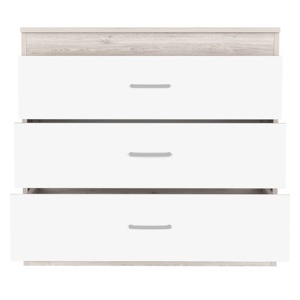 6 Drawer Double Dresser Tronx, Superior Top, Light Gray Finish-4