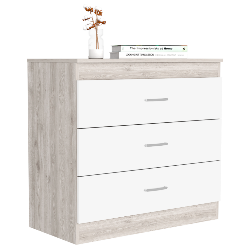 6 Drawer Double Dresser Tronx, Superior Top, Light Gray Finish-2