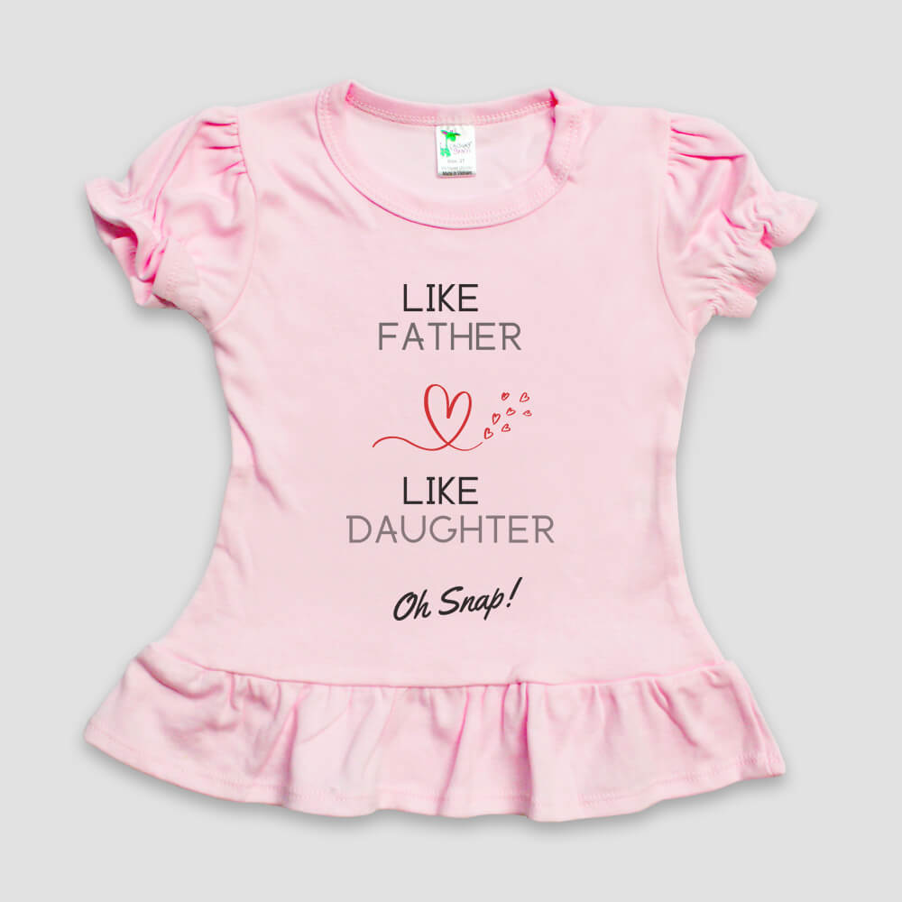 Like Father Like Daughter Oh Snap Girl Ruffle Shirt - Mamas Boutiques | Kids Ruffle Top Pink