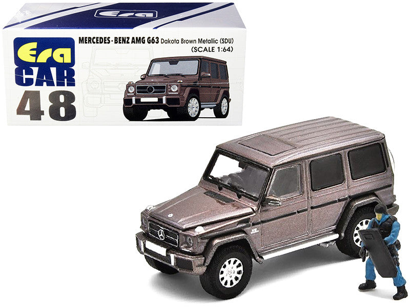 Mercedes Benz G63 (SDU) Dakota Brown Metallic with Officer Figurine 1/64 Diecast Model Car by Era Car-0