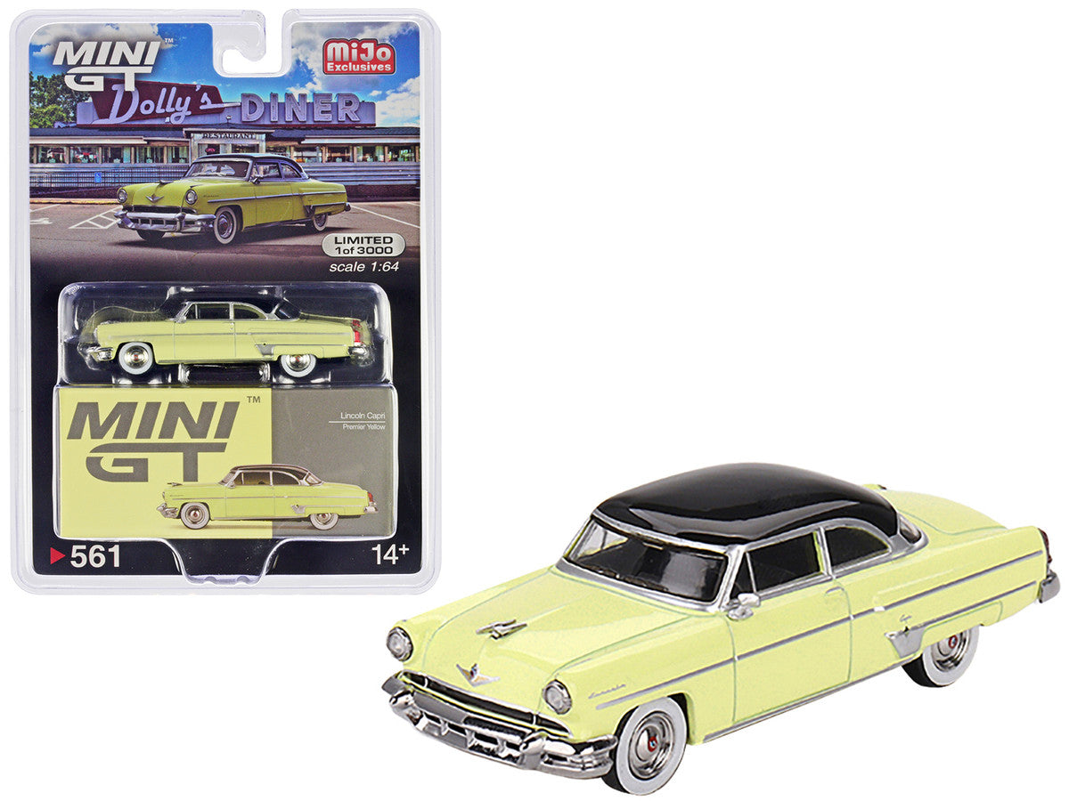 1954 Lincoln Capri Premier Yellow with Black Top Limited Edition to 3000 pieces Worldwide 1/64 Diecast Model Car by Mini GT-0