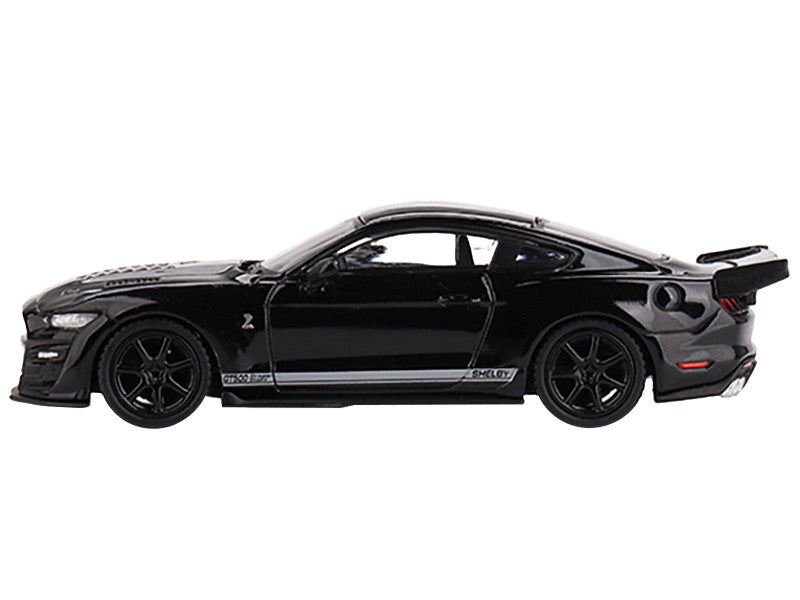 Shelby GT500 Dragon Snake Concept Black with Gray Stripes Limited Edition to 5400 pieces Worldwide 1/64 Diecast Model Car by Mini GT-1