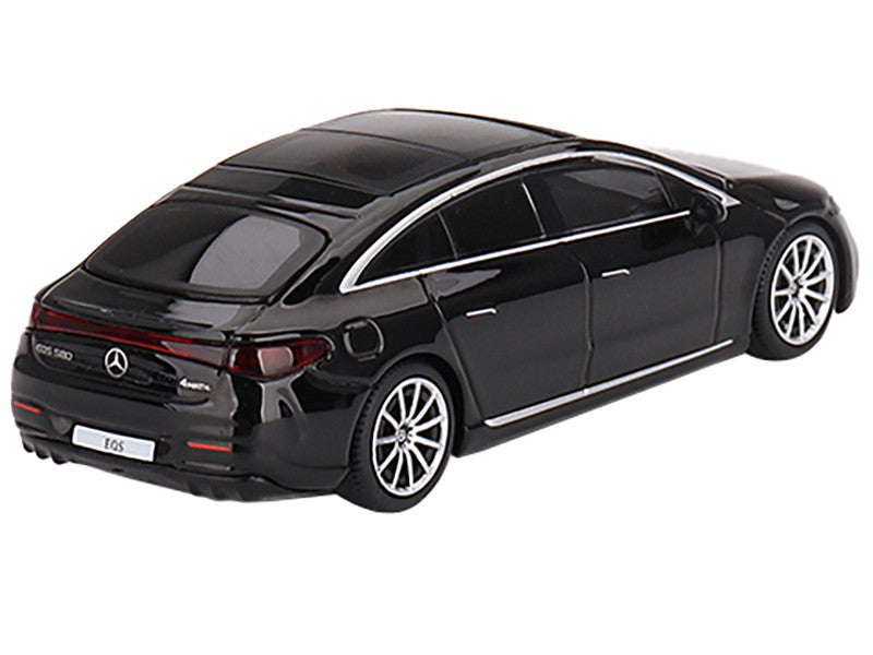 Mercedes-Benz EQS 580 4MATIC Black Limited Edition to 2400 pieces Worldwide 1/64 Diecast Model Car by Mini GT-0