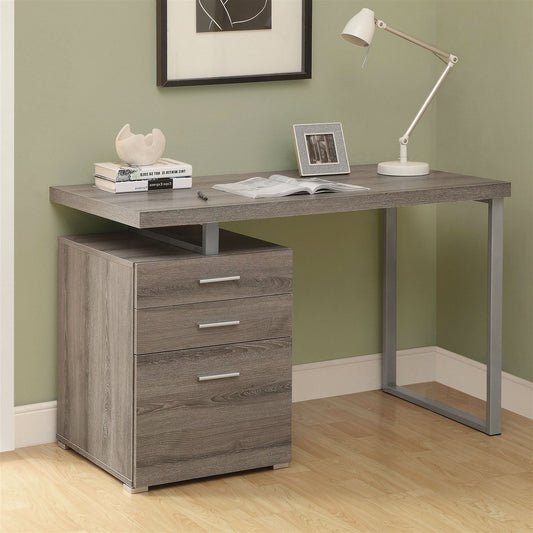 Modern Left or Right Facing Home Office Computer Desk in Dark Taupe-0