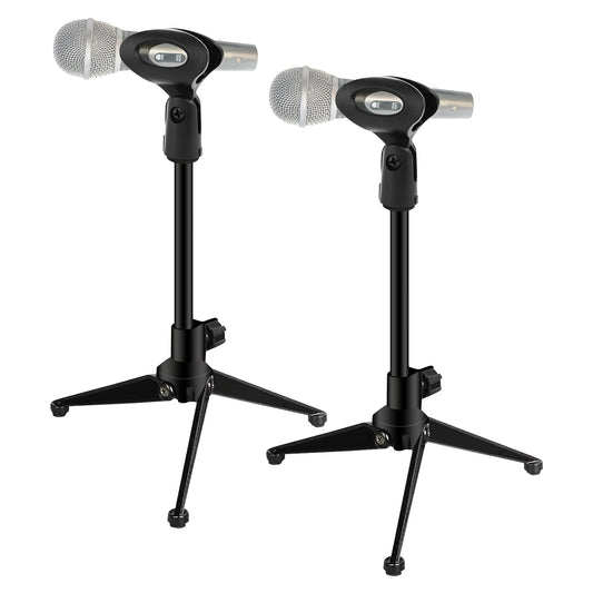 5Core Desk Mic Stand 2Pcs Adjustable Table Tripod Portable Desktop Microphone Stands Holder-0