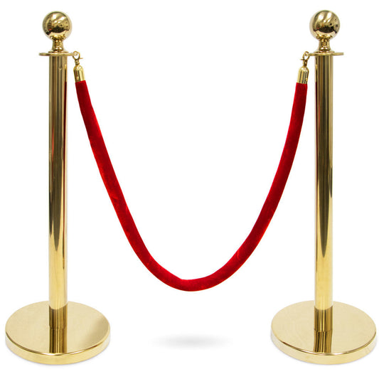 3-Foot Stanchion with 4.5 ft Red Velvet Rope, G