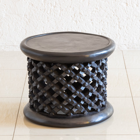 Bamileke Table or Stool | Vintage  Spider Black-0