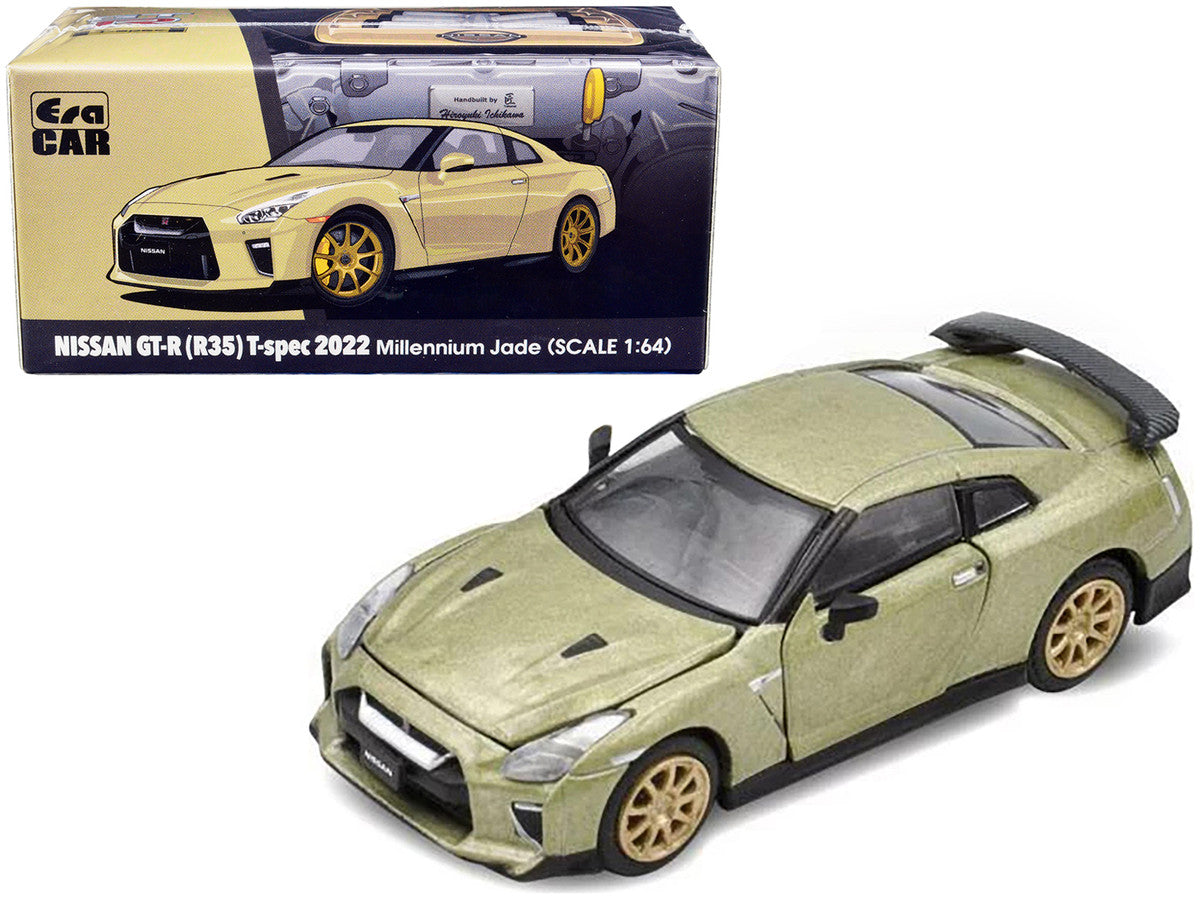 2022 Nissan GT-R (R35) T-Spec RHD (Right Hand Drive) Millenium Jade Metallic 1/64 Diecast Model Car by Era Car-0