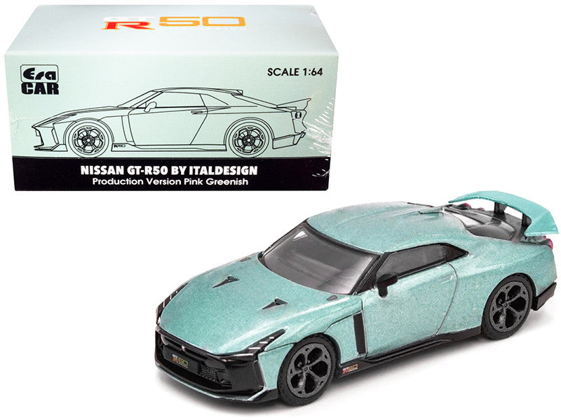 Nissan GT-R50 by Italdesign Pink Greenish 1/64 Diecast Model Car by Era Car-0