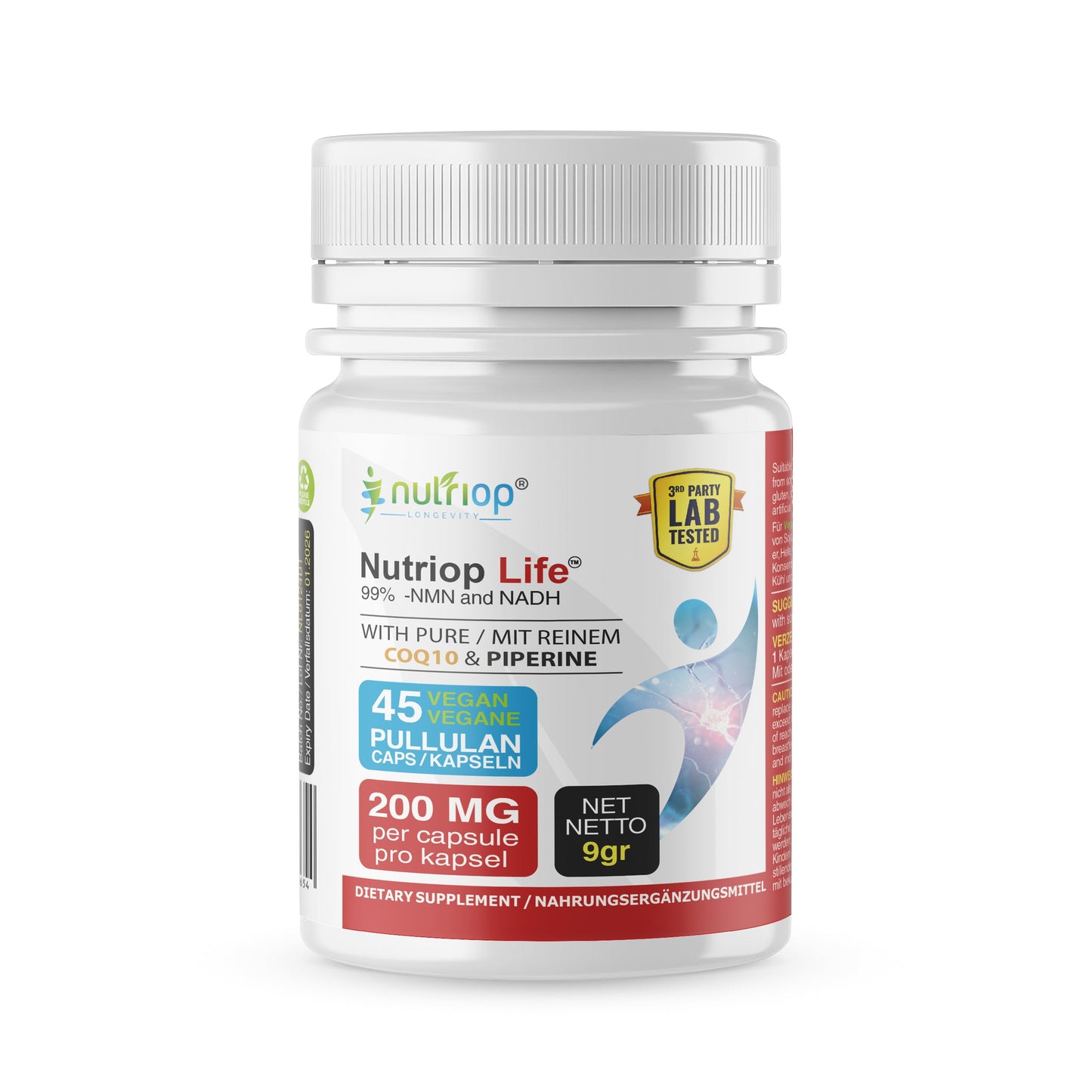 Bio-Enhanced Nutriop Longevity® Life with NADH, NMN and CQ10- Extra Strong - 45 caps-0