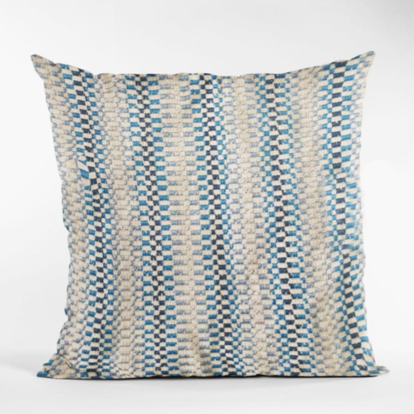 Garden Tassel Blue Stripes Luxury Outdoor/Indoor Throw Pillow-2