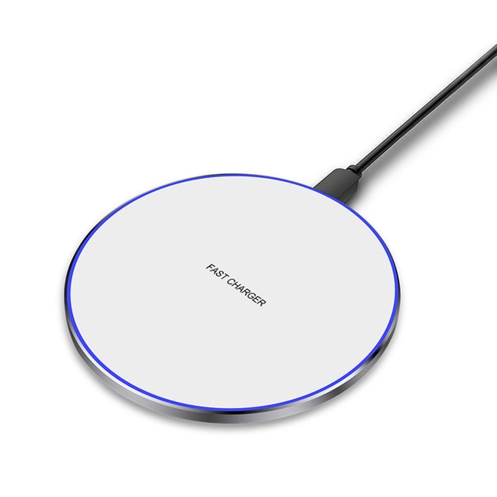 Thin QI Wireless Fast Charger Mobile Phone Wireless Fast Charging Pad for iPhone SANSUNG black