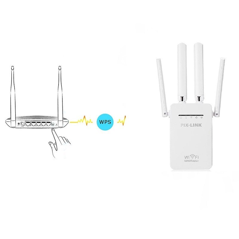 2.4GHz WiFi 300Mbps Wireless Router High Gain Antenna Repeater Enhancer Extender Home Network 802.11N RJ45 2 Long Distance Ports