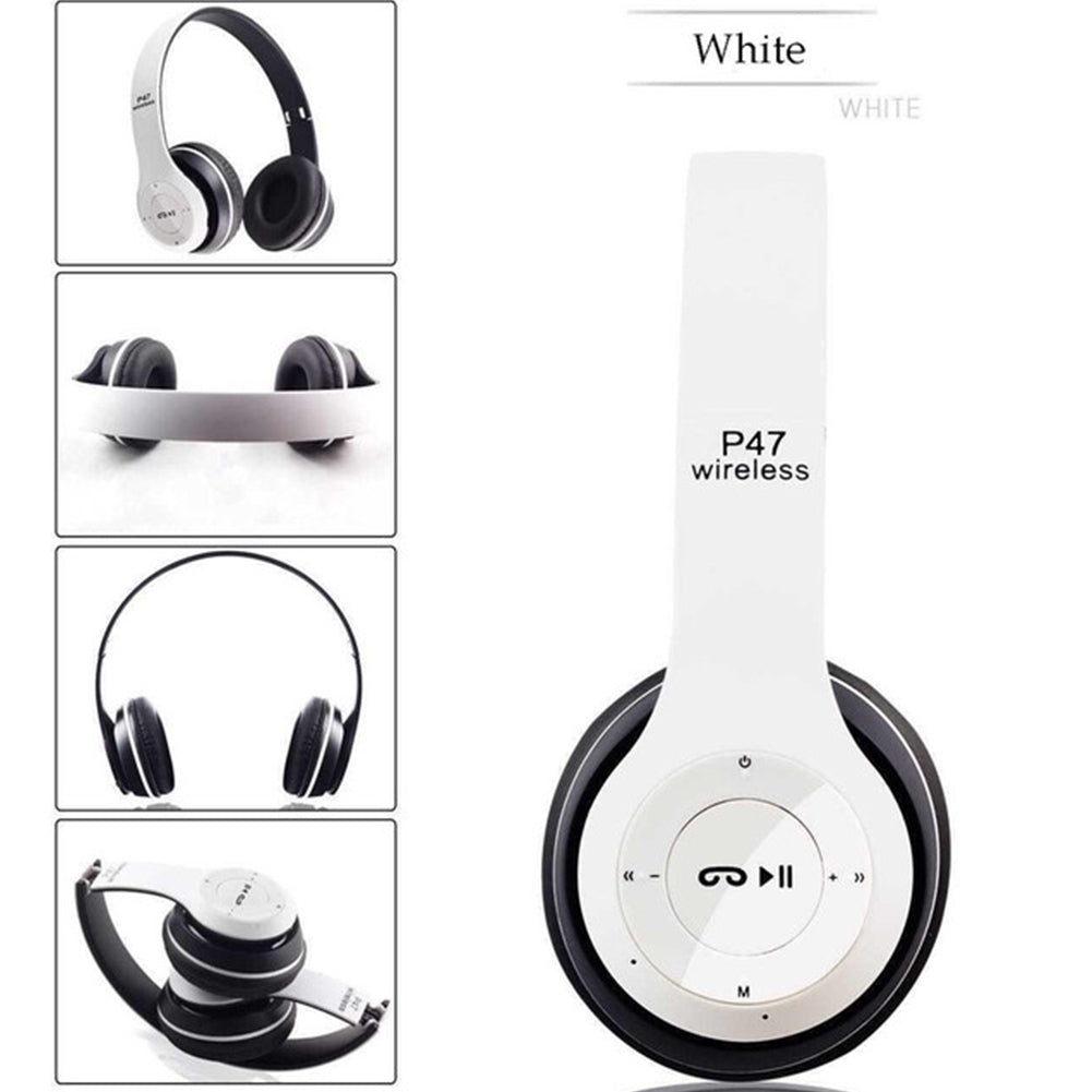 P47 Foldable Wireless  Headphones, Tablet Bluetooth-compatible Headset With Mic, Compatible For Mobile Xiaomi Iphone Sumsamg black