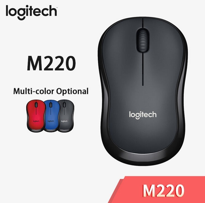 M220 Silent Wireless Mouse Accurate Desktop Gaming Mouse Smart Sleep Mode Contoured Shape Compatible For Mac Os/window 10/8/7 black