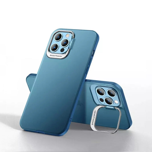 Ultra Thin Metal Stand Phone Case Camera Protector Shockproof Cover Blue for iPhone14 plus