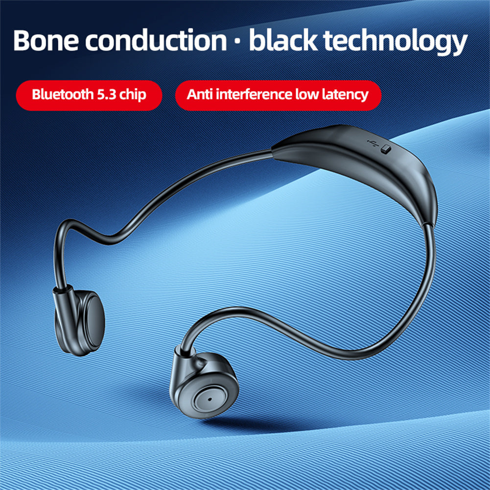 M2 Bone Conduction Headphones Sports Wireless Earphones With Built-in Mic For Running Cycling Hiking Driving black