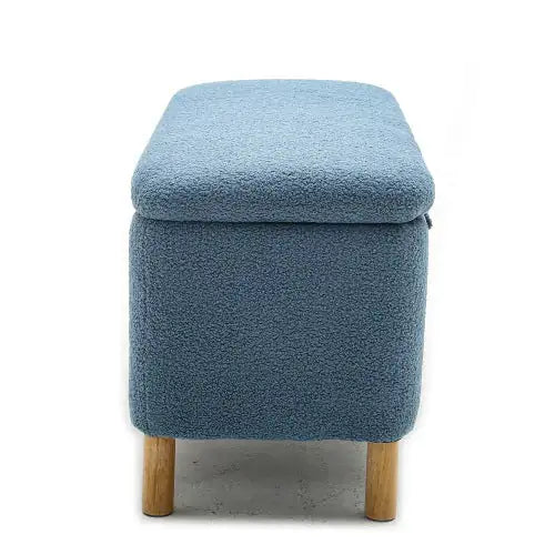 Basics Upholstered Storage Ottoman And Entryway Bench BLUE