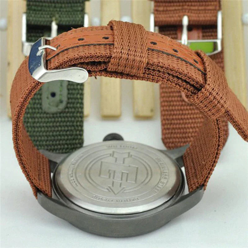 18mm 20mm 22mm 24mm Military Canvas Nylon Wrist Watch Band Strap Bracelet Sport