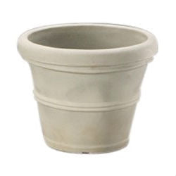 12-inch Diameter Round Planter in Weathered Concrete Finish Poly Resin-2