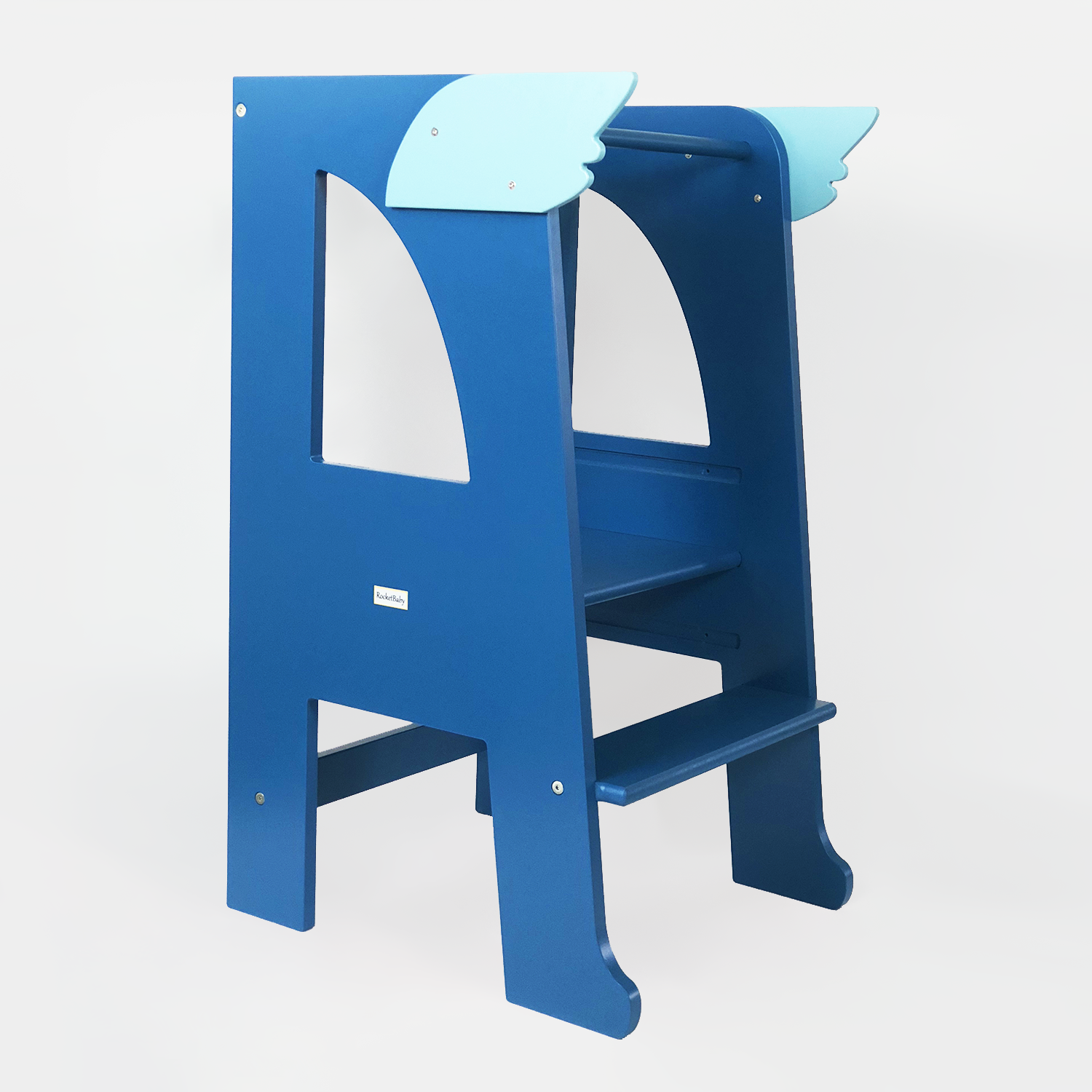 Step Stool Montessori Tower Blue Universe-2