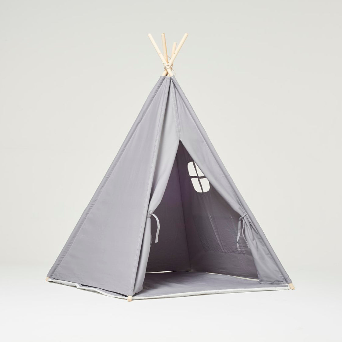 Teepee Play Tent White Grey with Cushion-4