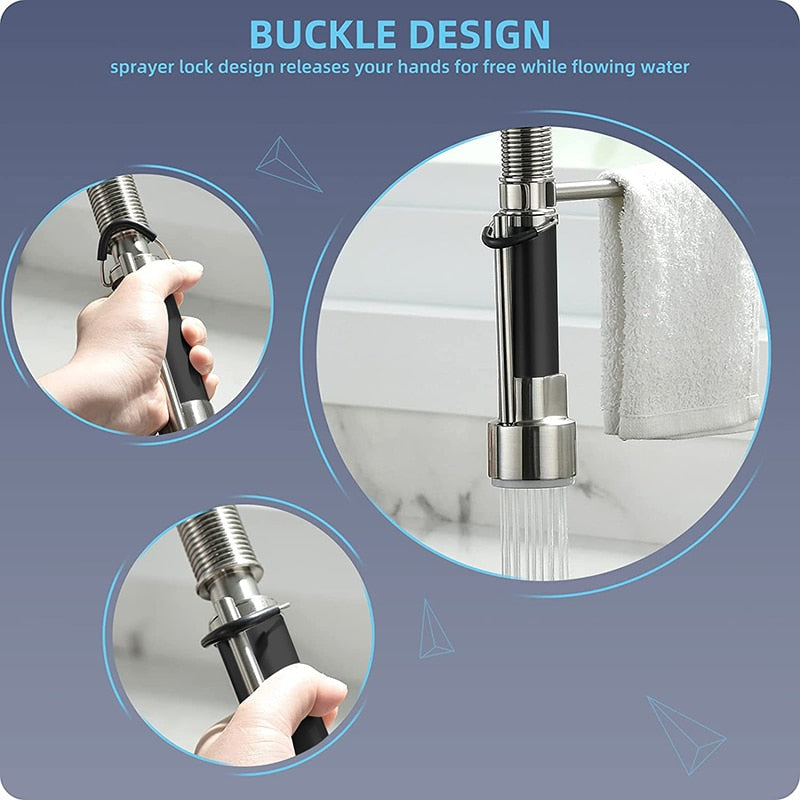 Spring Style Kitchen Faucet Brushed Nickel Faucet Pull Out Torneira All Around Rotate Swivel Water Outlet Mixer Tap 866026