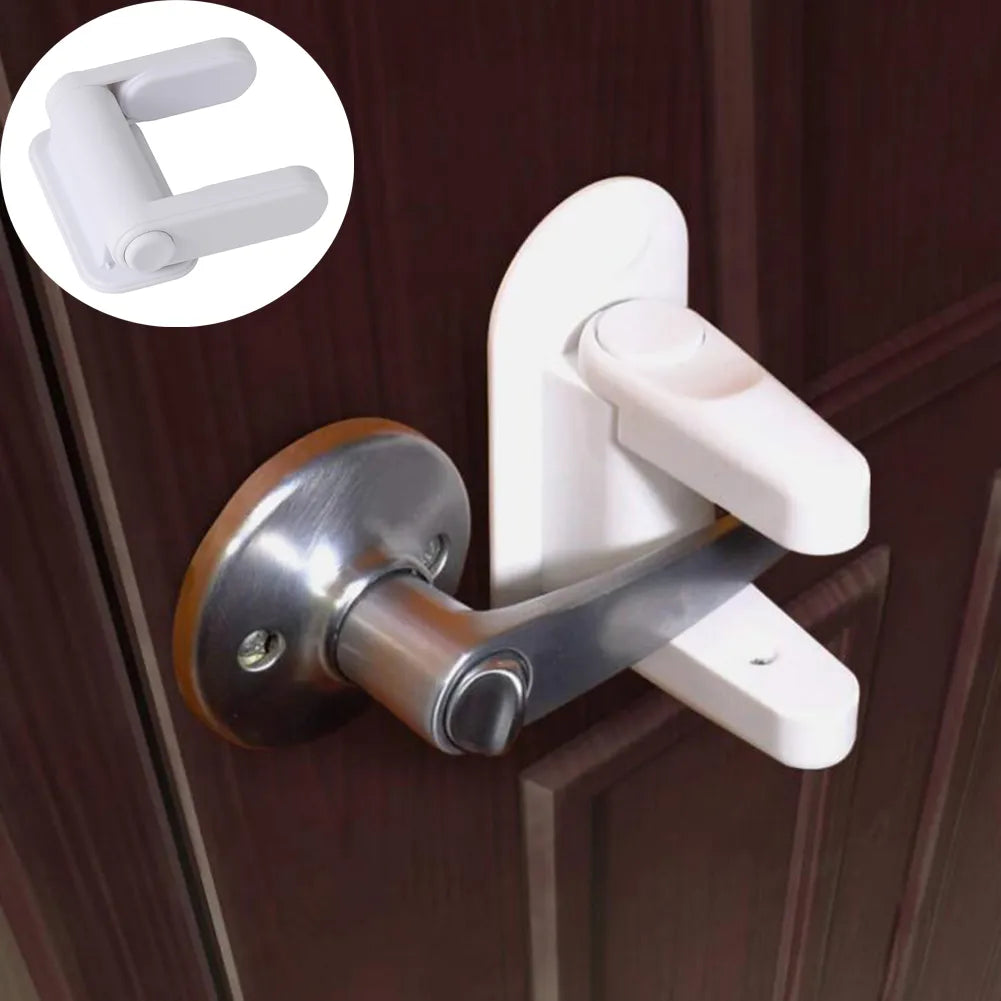 1pc Baby Safety Lock Door Lever Lock Safety Child Proof Doors Adhesive Lever Handle Cabinet Locks for Baby Safety-0