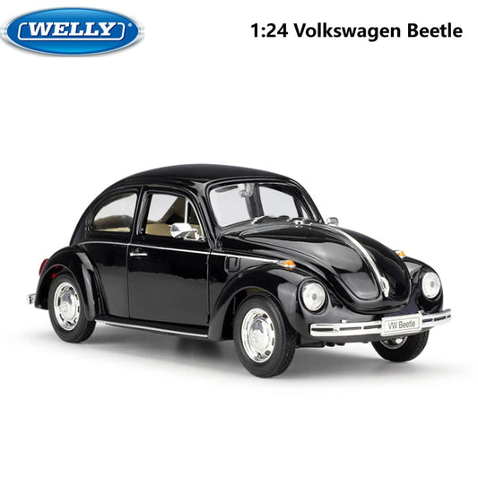 WELLY Diecast 1:24 Car Volkswagen Beetle Type 1 Classic Car Metal Alloy VW Model Car Toy Car For Kids Gift Decoration Collection