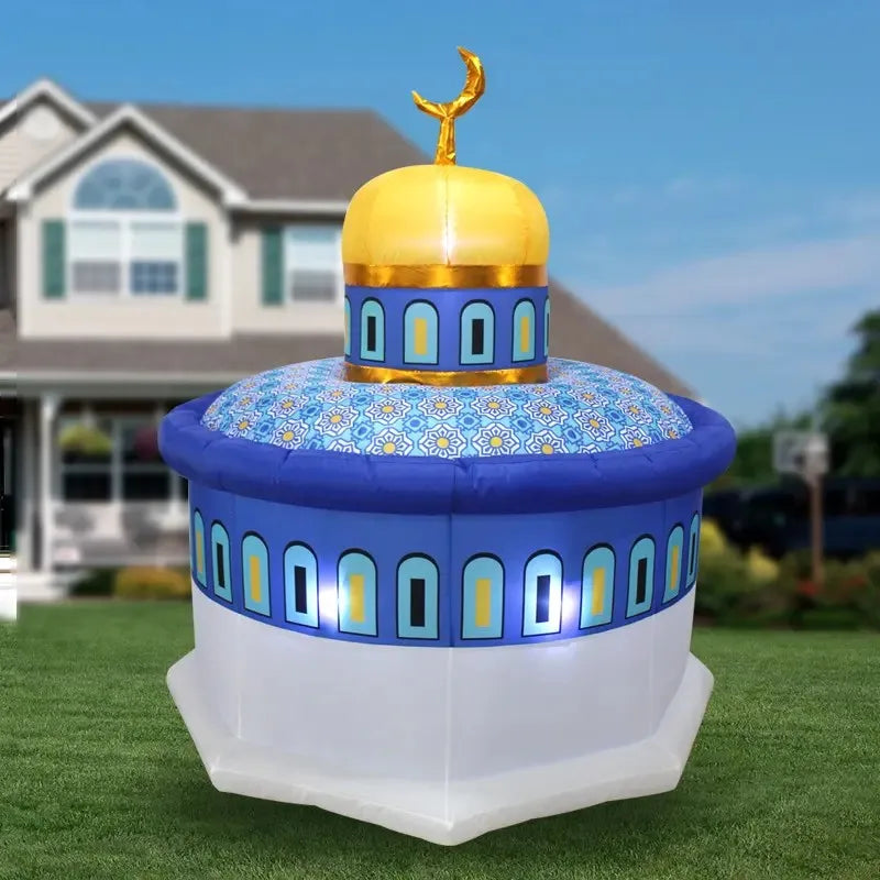 1Pcs Inflatable Moon Castle Ramadan Decoration Outdoor Yard Props with Light EID Mubarak Decor 2024 Islam Muslim Party Supplies