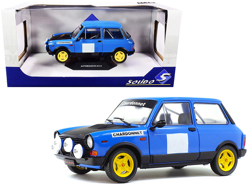 1980 Autobianchi A112 Abarth Blue "Chardonnet" Rally Car 1/18 Diecast Model Car by Solido-0