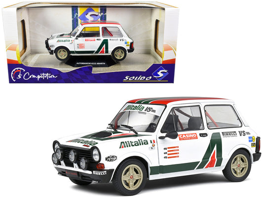 1980 Autobianchi A112 MK 5 Abarth Rally Car "Alitalia" Livery "Competition" Series 1/18 Diecast Model Car by Solido-0
