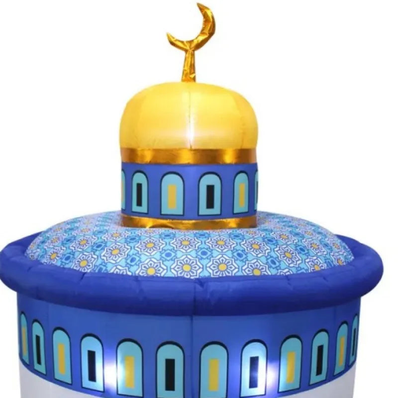 1Pcs Inflatable Moon Castle Ramadan Decoration Outdoor Yard Props with Light EID Mubarak Decor 2024 Islam Muslim Party Supplies