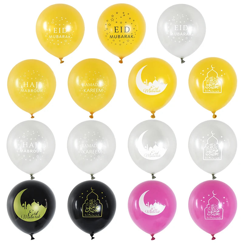 10/20pcs Eid Mubarak Latex Balloon Ramadan Kareem Ballon Decoration Home Islamic Muslim Festival Party Air Globos Decor Supplies