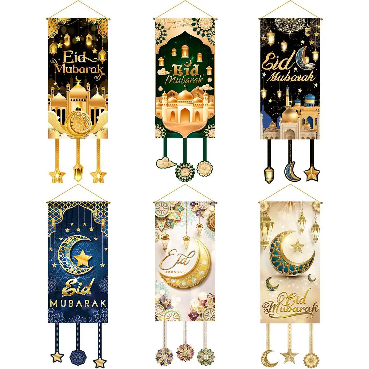 Eid Mubarak Decor Banner 2024 Kareem Ramadan Decor for Home Ramadan Mubarak Hanging Flag Islamic Muslim Party Decor Eid Al Adha