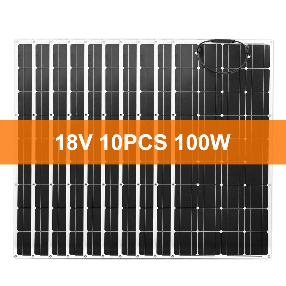 Dokio Flexible Solar Panel 100W Monocrystalline Solar Cell 200w 400w 600w 800W 1000W Solar Panel Kit For RV/Boat/Home system