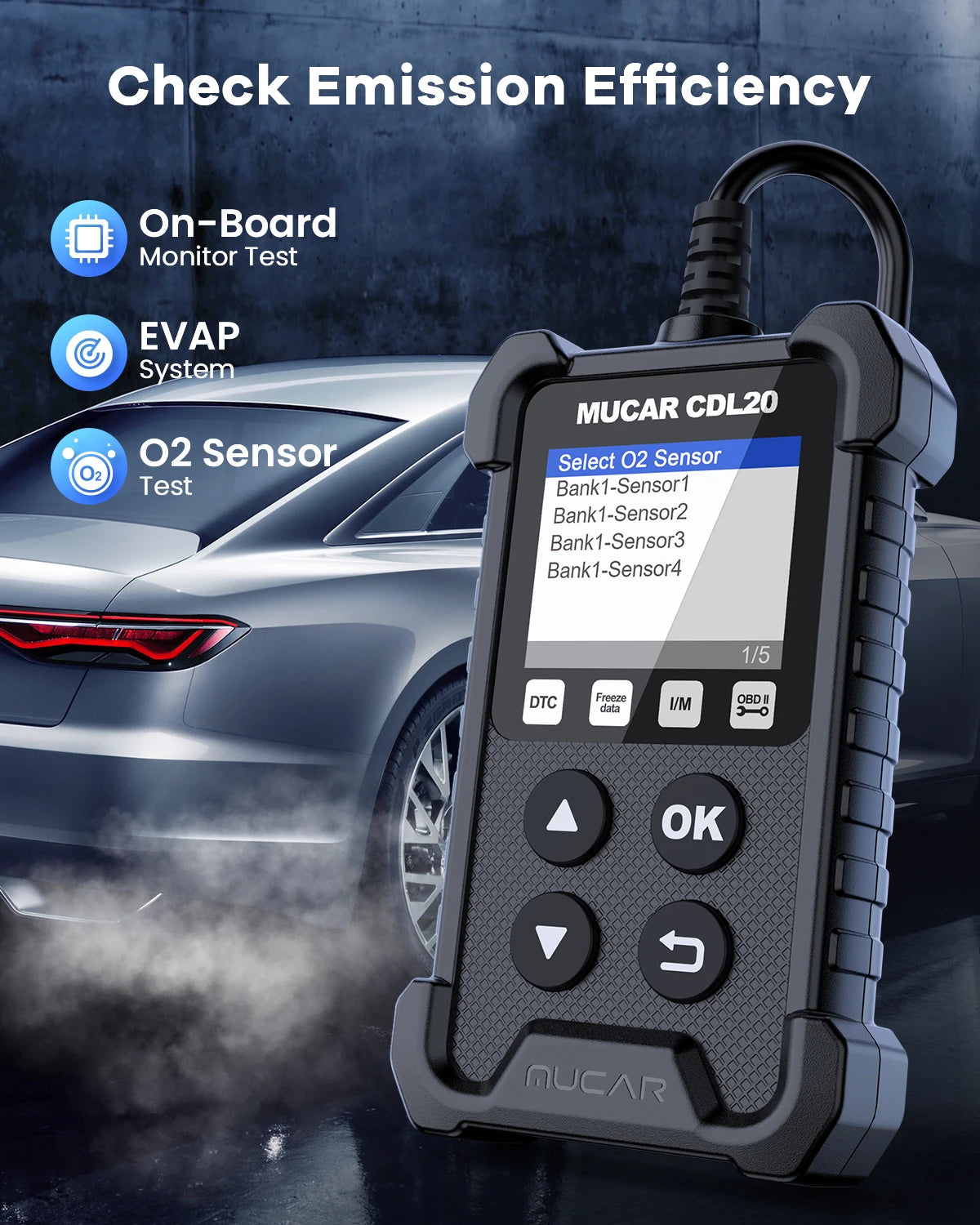 New MUCAR CDL20 Obd2  Scanner Auto Diagnostic Tools Lifetime Free Automotive Code Reader Check Engine Full OBD 2 Functions