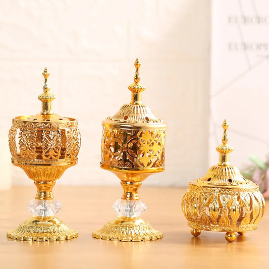 Eid Mubarak Golden Incense Tower Ornament Ramadan Kareem Decoration 2023 Islamic Muslim Party Supplies Home Decor Ramadan Gifts