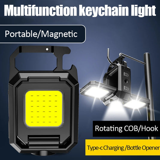 Emitting Color: Green, Size: L - Mini LED Flashlight Rechargeable Keychain Lamp Waterproof Work Light for Outdoor Camping Hiking Super Bright Flashlight