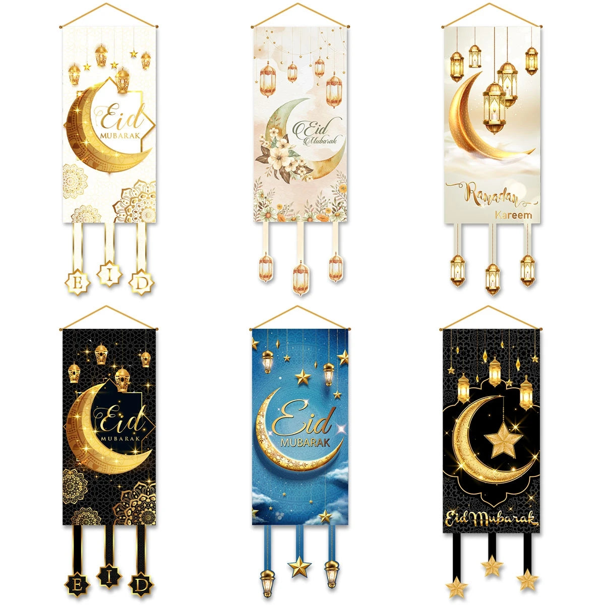 Eid Mubarak Decor Banner 2024 Kareem Ramadan Decor for Home Ramadan Mubarak Hanging Flag Islamic Muslim Party Decor Eid Al Adha