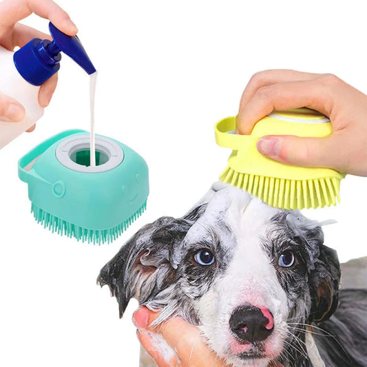 Bathroom Puppy Dog Cat Bath Massage Gloves Brush Soft Safety Silicone Pet Accessories for Dogs Cats Tools Mascotas Products-0