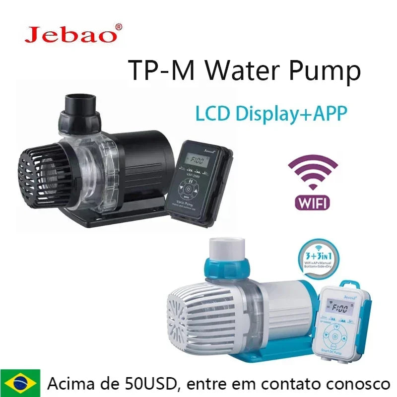 Color: Light Grey, Power: 1W - 2023 Jebao Jecod aquarium EP submersible pump LCD display WIFI fish tank inverter silent top water circulation pump fish pond