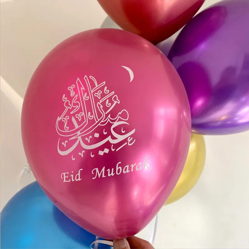 10pcs Eid Mubarak Latex Balloon Balloons Ramadan Kareem Decoration Ramadan Mubarak Muslim Islamic Festival Party DIY Decorations