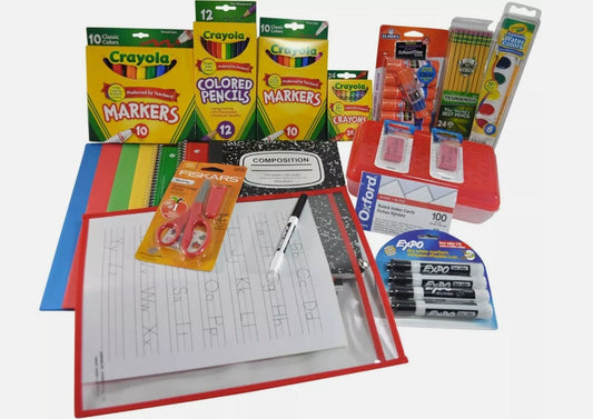 Back to School Supply 21 Item Pack Bundle Kindergarten, First Grade, Second Grade, and higher