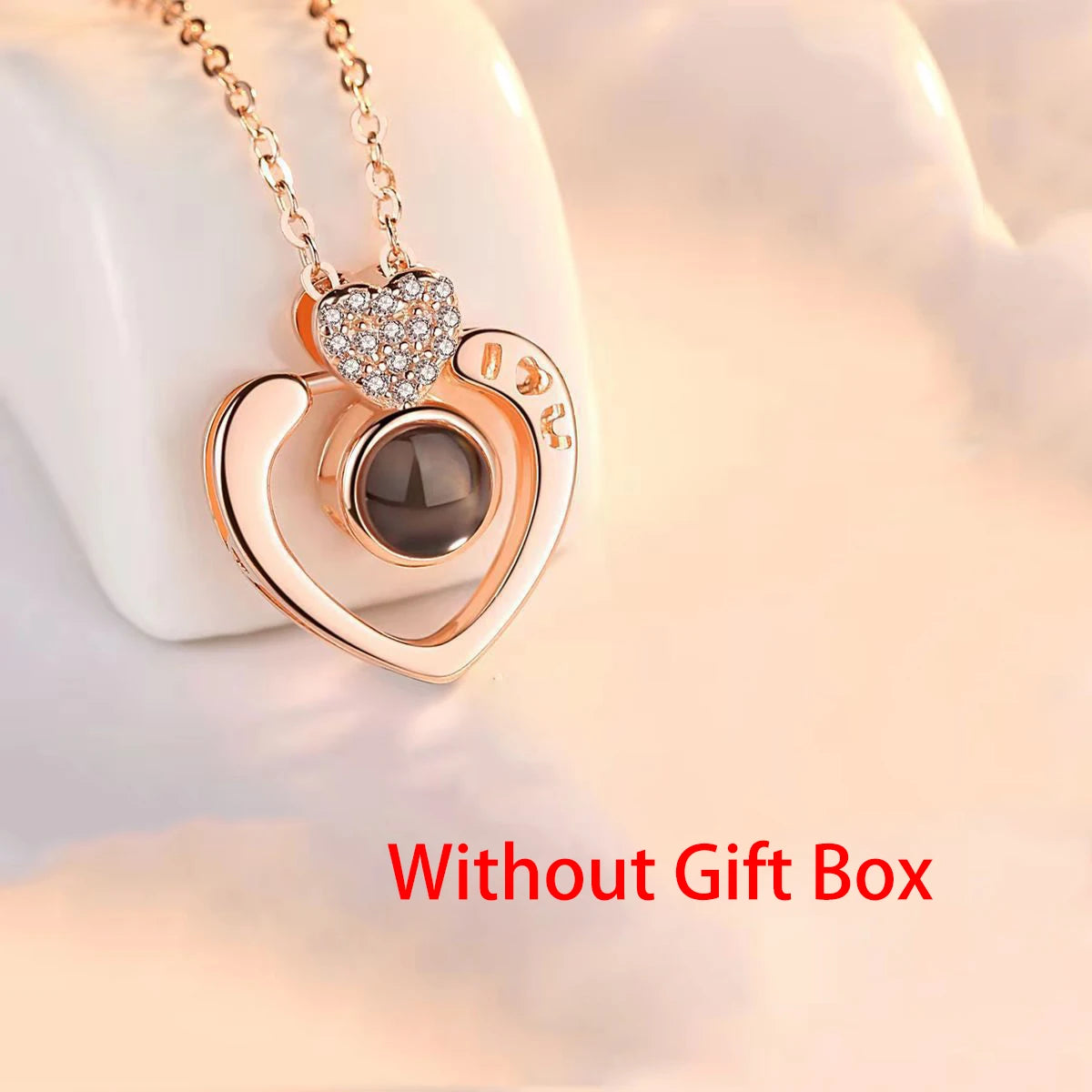 Love Projection Necklace With Exquisite Rose Gift Box100 Languages I Love You Pendant 2023 New In Romantic Jewelry Dropshipping